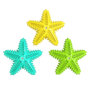 3 Color Pack Starfish Toothbrush Dog Chew Toy