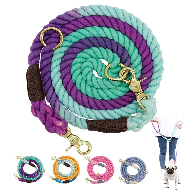 5ft Multi-color cotton pet long leash dog leash