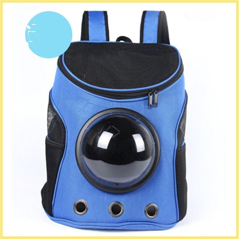 Blue A Large-capacity Pet Space Capsule Cat And Dog Outdoor Strap Backpack