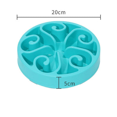 Blue Flower Print Slow Feeder Bowl