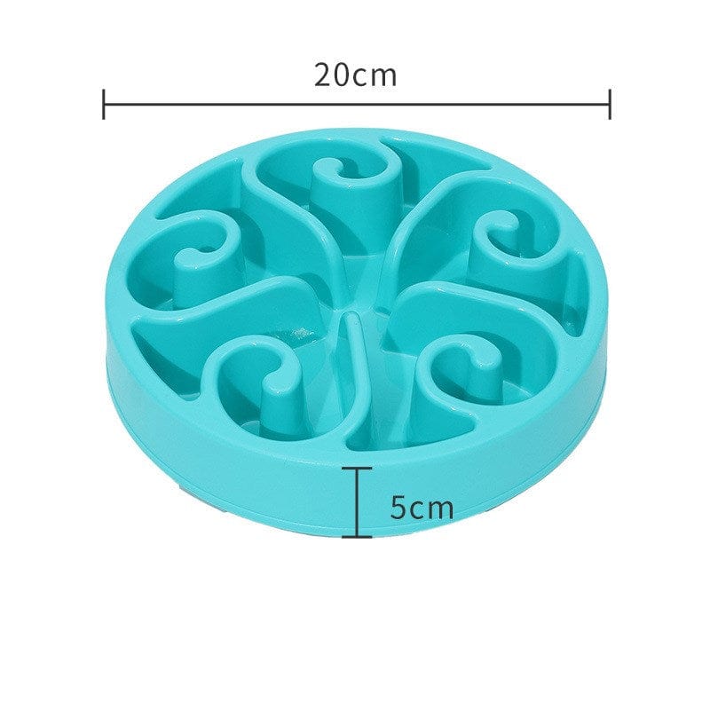 Blue Flower Print Slow Feeder Bowl