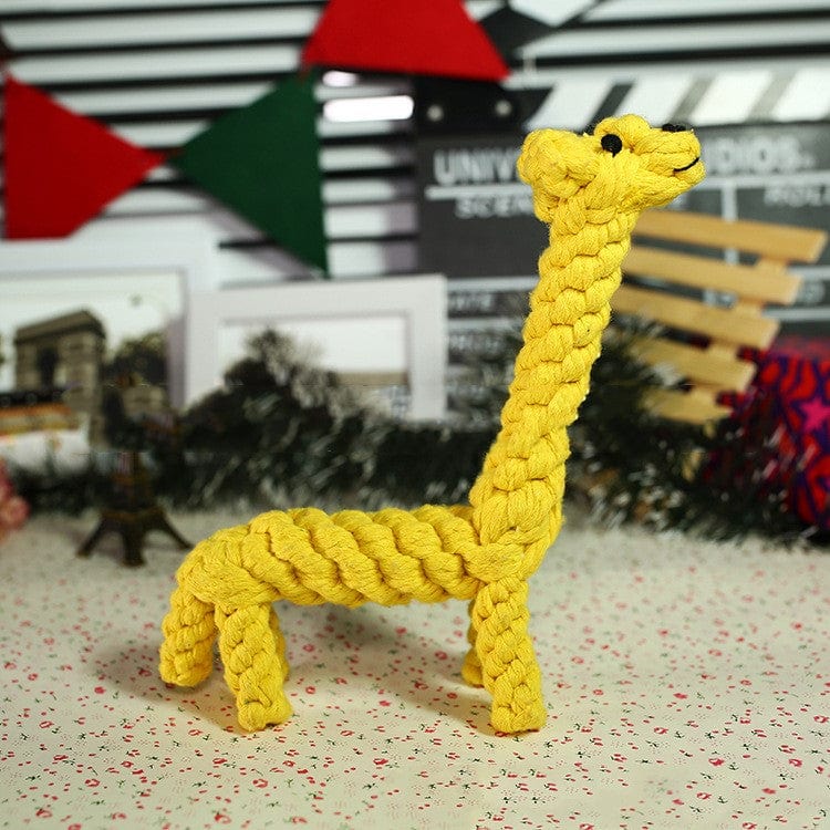 Giraffe Simulation woven animal cotton rope chewing teeth dog toy