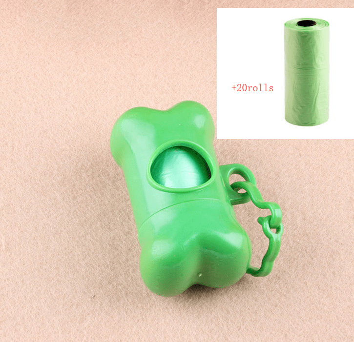 Green Pet bone type garbage bag dispenser