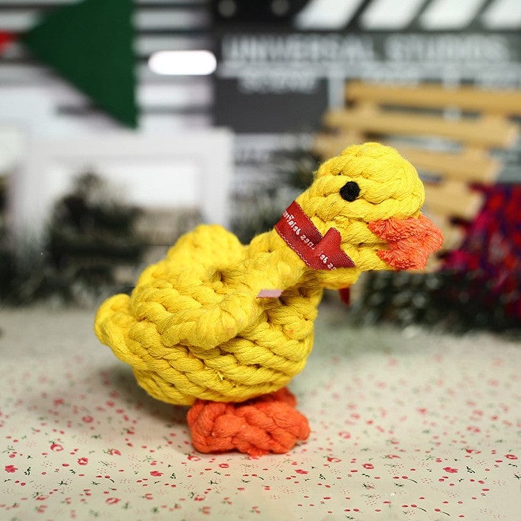 Little duck Simulation woven animal cotton rope chewing teeth dog toy