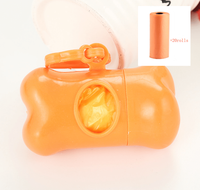 Orange Pet bone type garbage bag dispenser