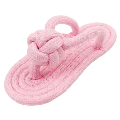 Pink / 1pcs Pet multicolor cotton rope clip foot slippers toy
