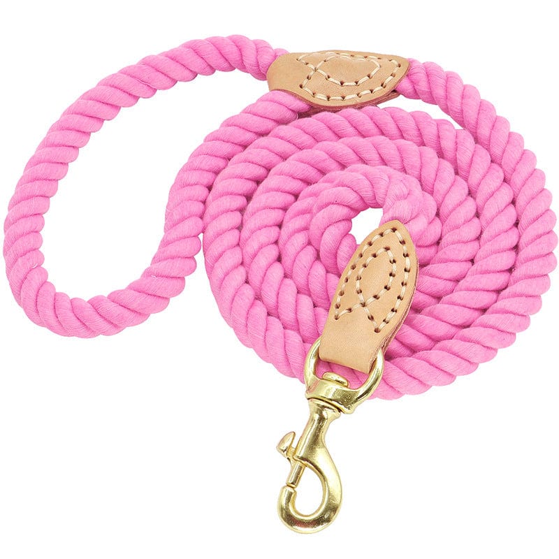 Pink 5ft Multi-color cotton pet long leash dog leash