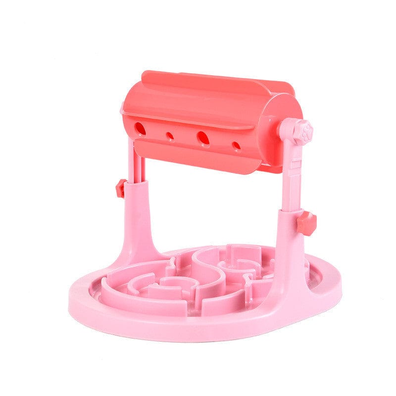 Pink Cat And Dog Bowl Toy Drum Type Food Leakage Device
