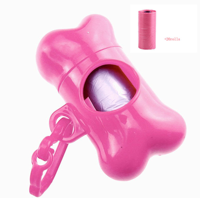Pink Pet bone type garbage bag dispenser