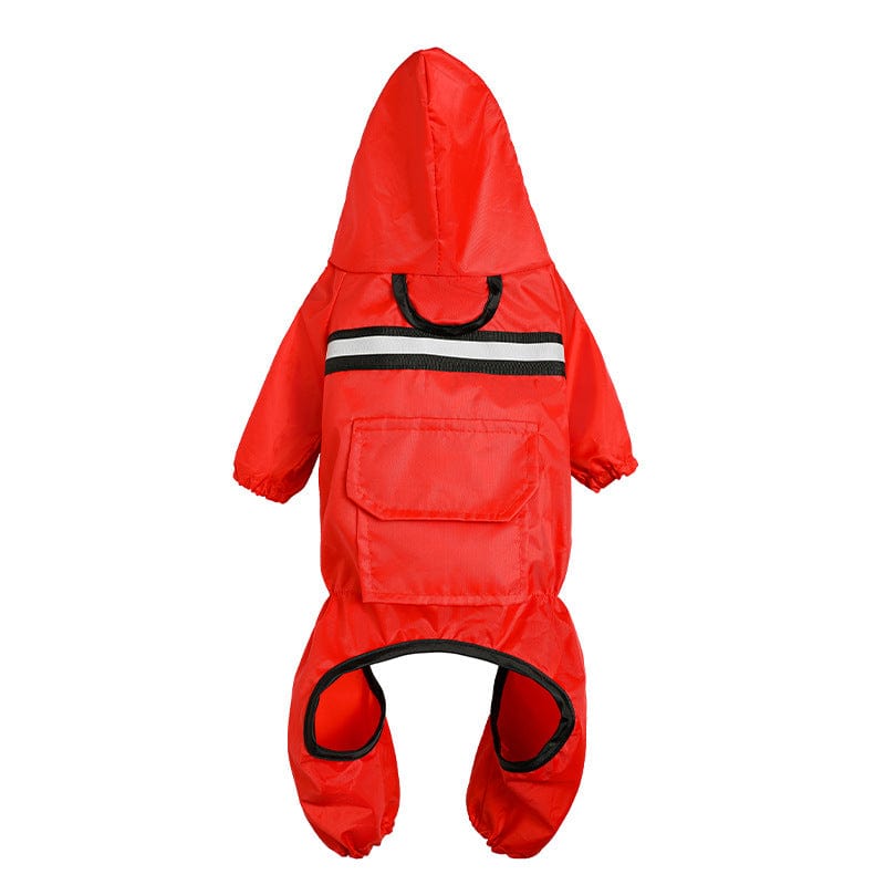 Red / M Full Body Reflective Dog Raincoat Jumpsuit