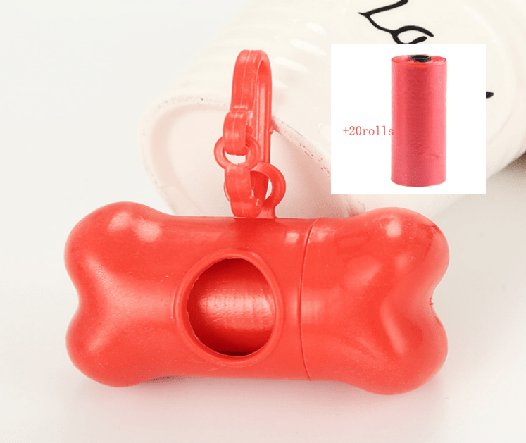 Red Pet bone type garbage bag dispenser