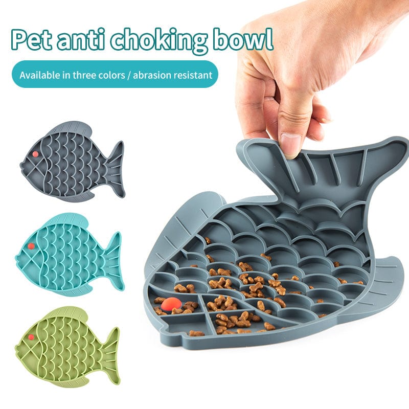 Silicone Fish Shaped Slow Feeder Bowl