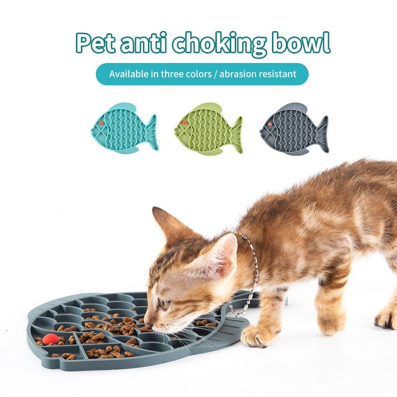 Silicone Fish Shaped Slow Feeder Bowl