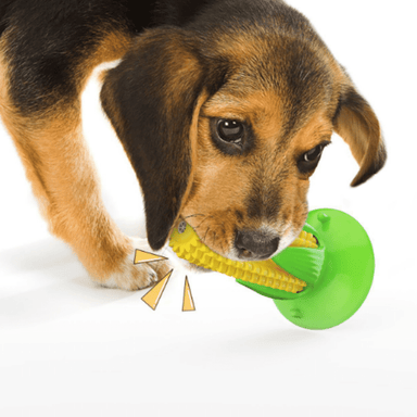 Suction Cup Corn Toothbrush Dog Chew Toy