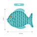 Blue Silicone Fish Shaped Slow Feeder Bowl