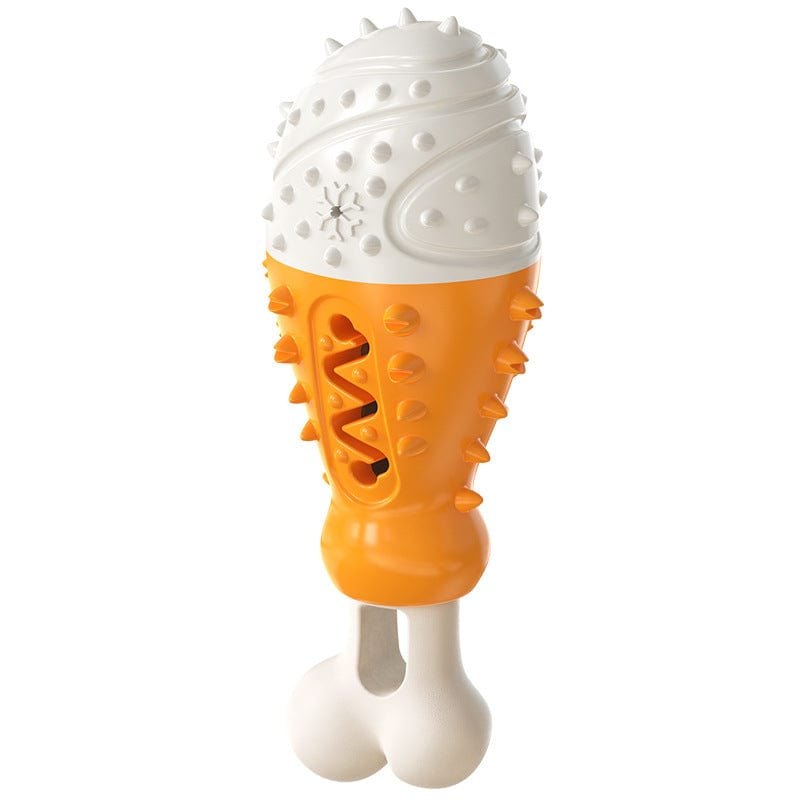 Orange Turkey Leg Shape Cleaning Dog Toothbrush Molar Toy
