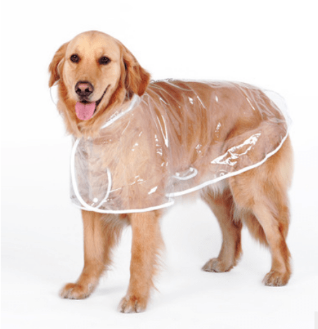White / XL Waterproof Raincoat for Medium- sized Dogs